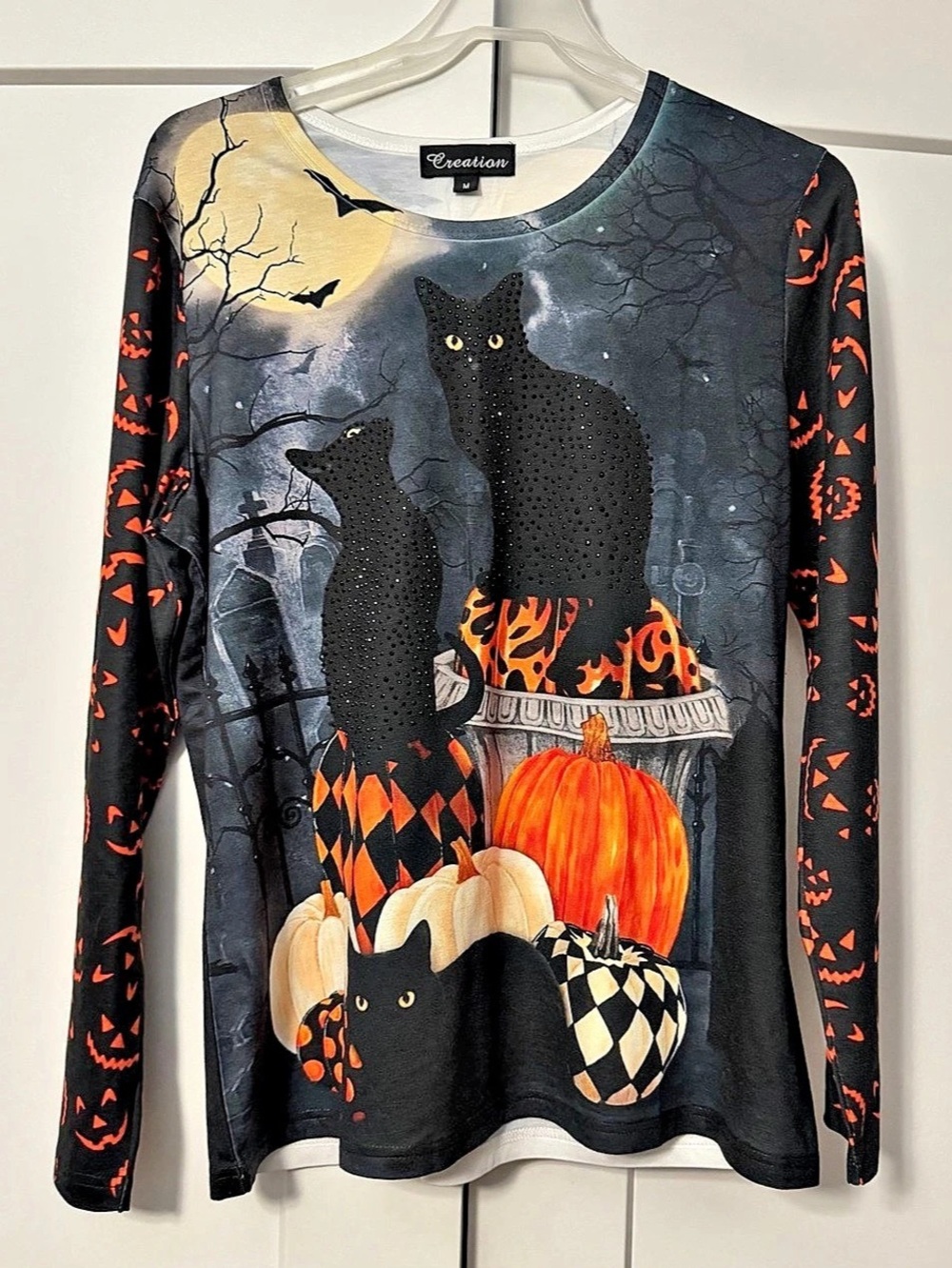🎃 Spooky Season Style 🐈‍⬛ Halloween Print Top 💀 Medium